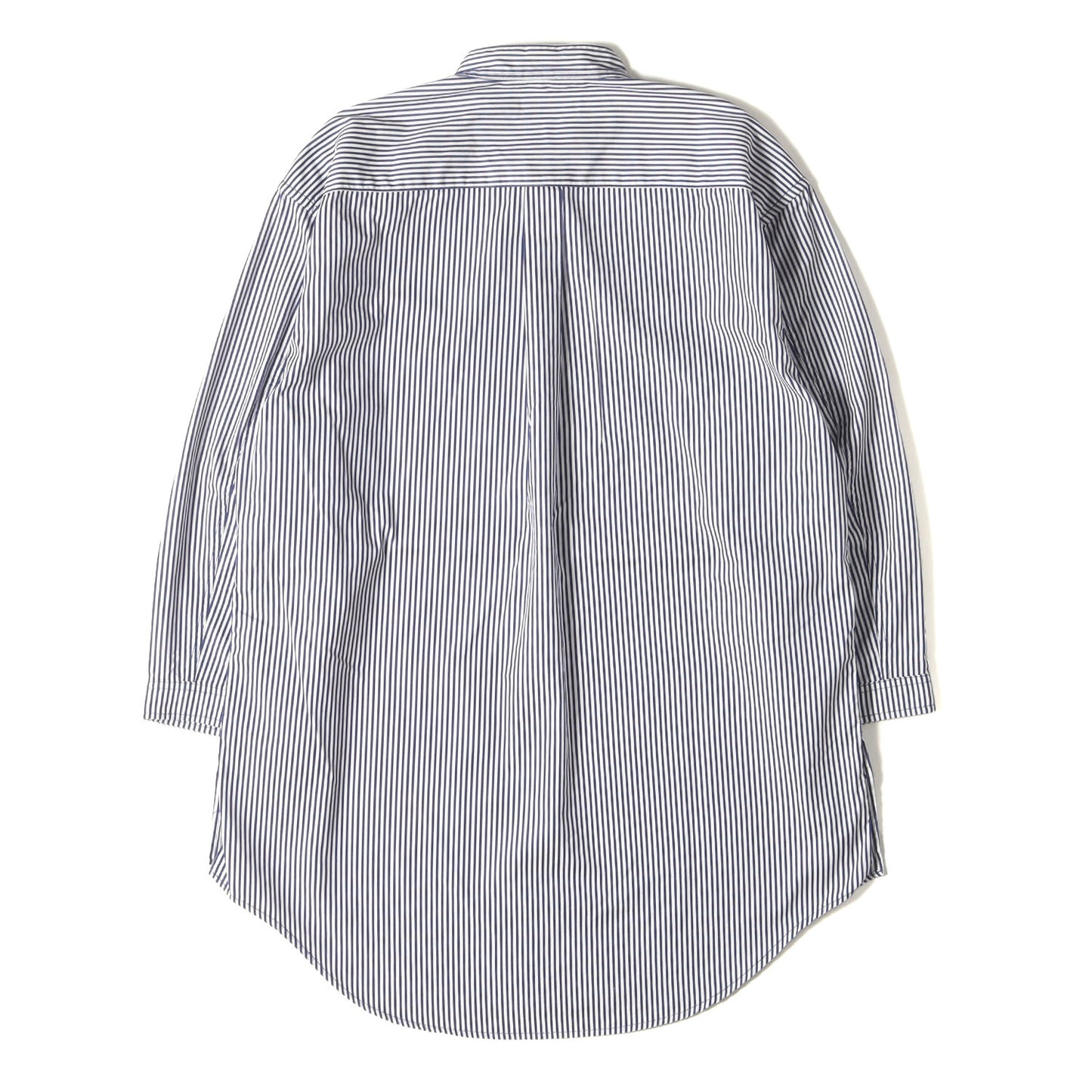 20SS バンドカラー 7分袖 ストライプシャツ(OFFICER SHIRT Q/S RELAXED FIT C/P SATIN LONDON STRIPE COOLMAX)