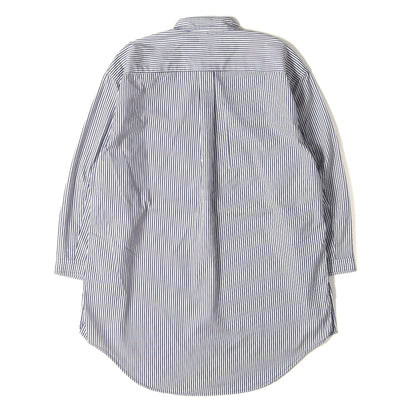 20SS バンドカラー 7分袖 ストライプシャツ(OFFICER SHIRT Q/S RELAXED FIT C/P SATIN LONDON STRIPE COOLMAX)