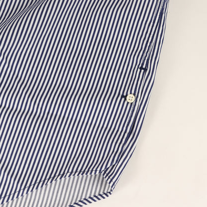 20SS バンドカラー 7分袖 ストライプシャツ(OFFICER SHIRT Q/S RELAXED FIT C/P SATIN LONDON STRIPE COOLMAX)