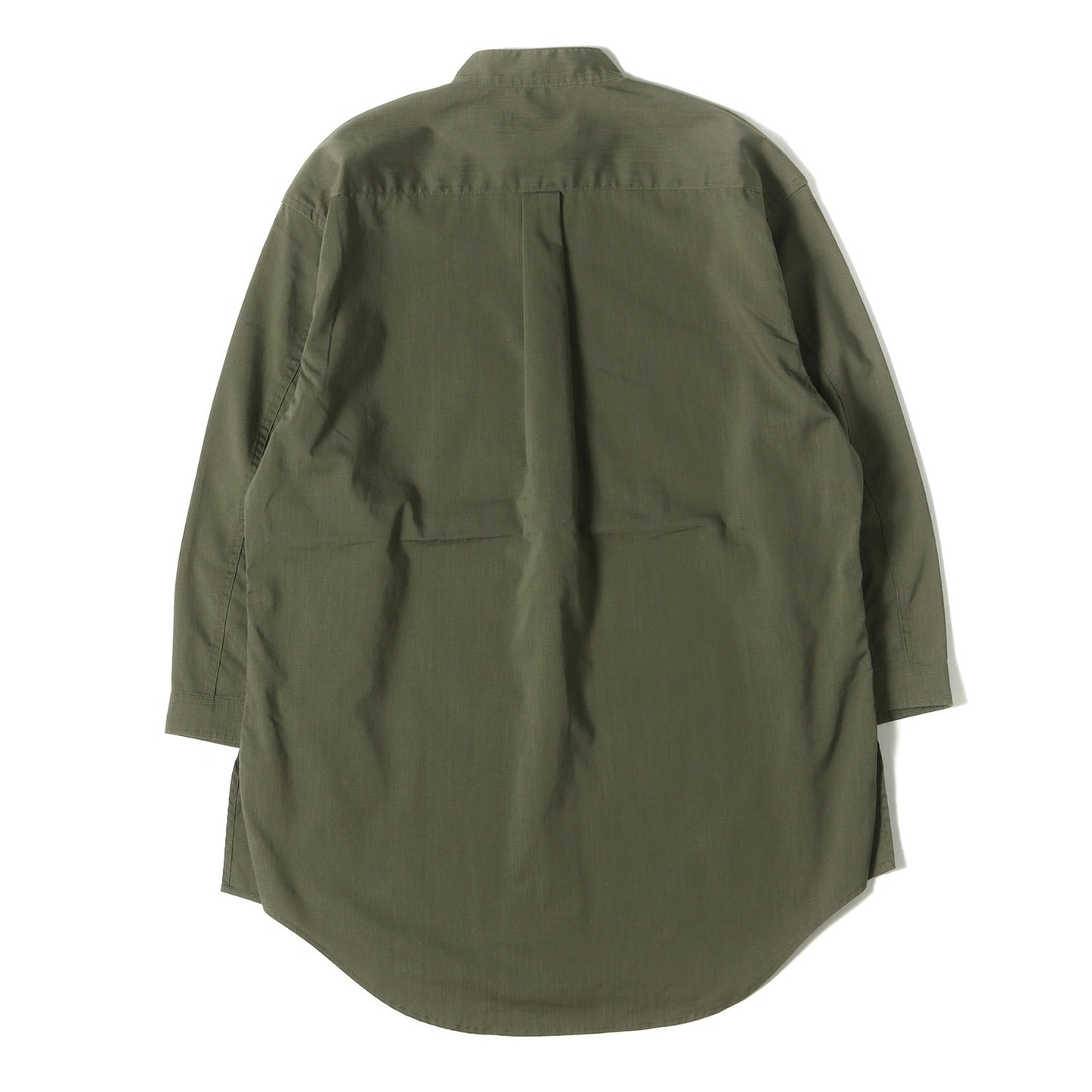 20SS ストレッチ ウェザークロス 7分袖 バンドカラーシャツ(OFFICER SHIRT Q/S RELAXED FIT P/L WEATHER STRETCH COOLMAX)