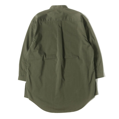 20SS ストレッチ ウェザークロス 7分袖 バンドカラーシャツ(OFFICER SHIRT Q/S RELAXED FIT P/L WEATHER STRETCH COOLMAX)