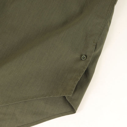 20SS ストレッチ ウェザークロス 7分袖 バンドカラーシャツ(OFFICER SHIRT Q/S RELAXED FIT P/L WEATHER STRETCH COOLMAX)