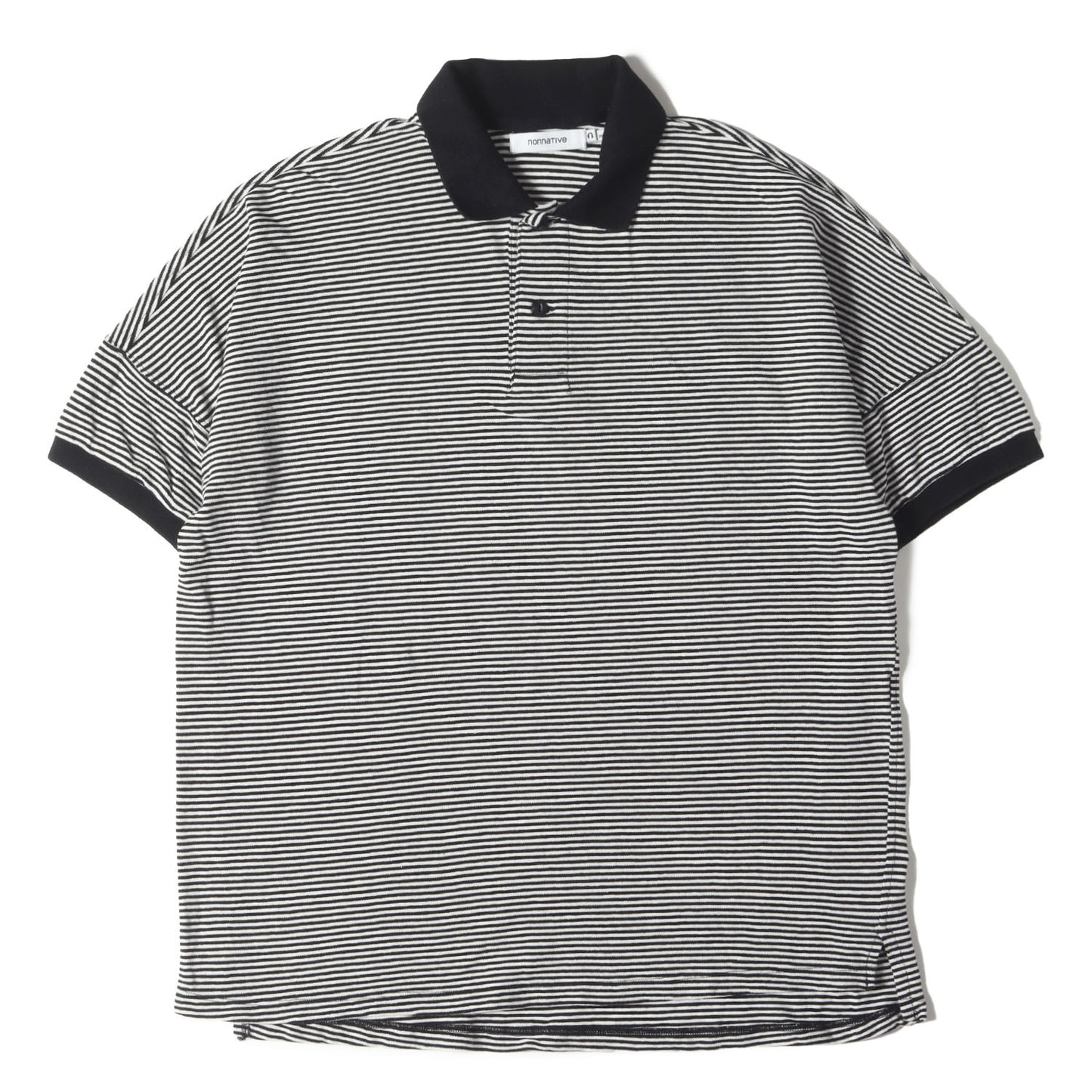 24SS コットン/リネン ボーダー 鹿の子 ポロシャツ(CLERK S/S POLO SHIRT C/L PIQUE BORDER)