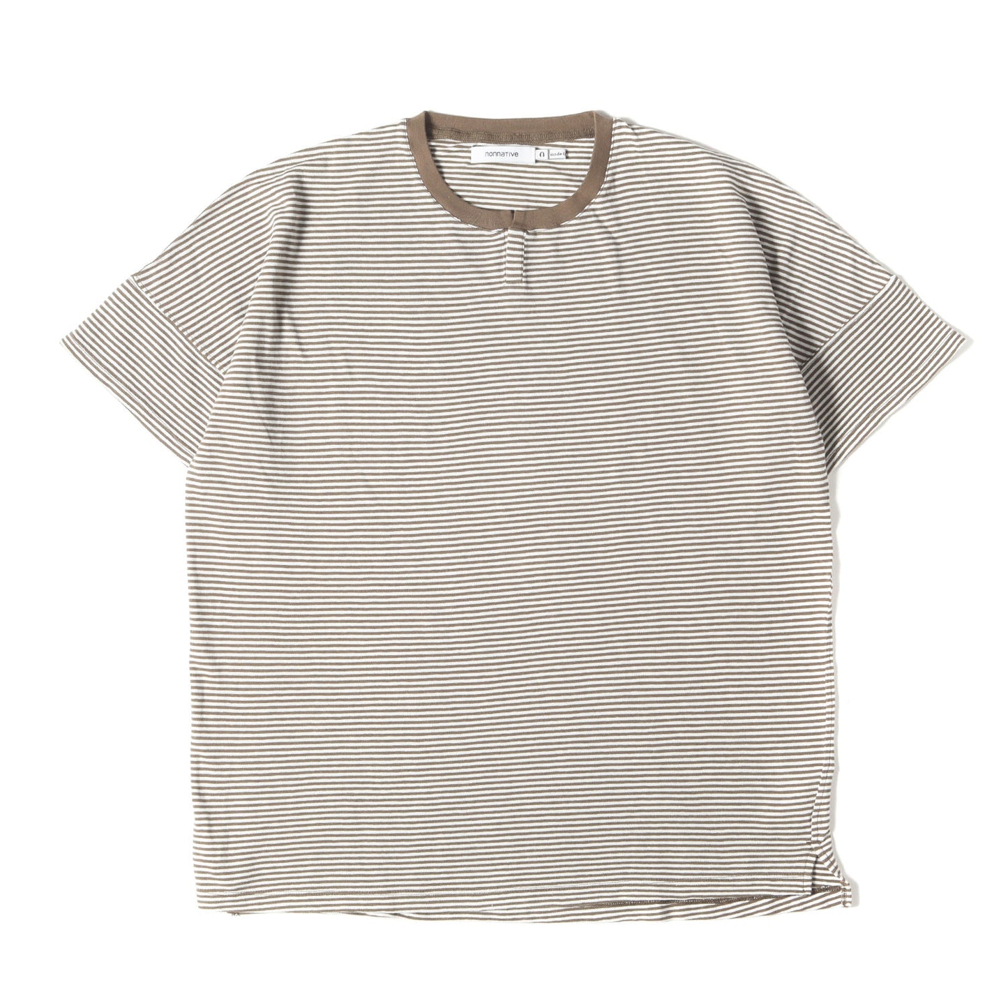 24SS 鹿の子 ボーダー Tネック Tシャツ(CLERK S/S T-NECK TEE C/L PIQUE BORDER)