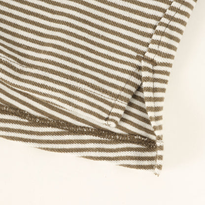 24SS 鹿の子 ボーダー Tネック Tシャツ(CLERK S/S T-NECK TEE C/L PIQUE BORDER)