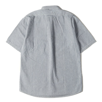 24SS ヒッコリーストライプ ボタンダウン 半袖シャツ(DWELLER S/S B.D. SHIRT COTTON 10oz HICKORY)