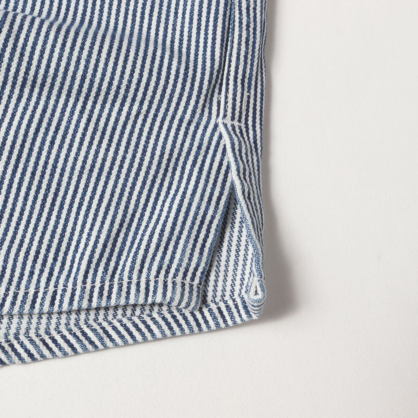 24SS ヒッコリーストライプ ボタンダウン 半袖シャツ(DWELLER S/S B.D. SHIRT COTTON 10oz HICKORY)