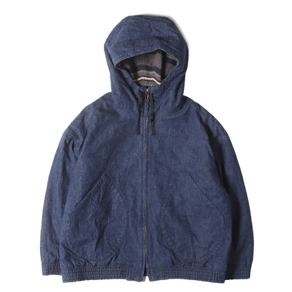 デニム / ブランケット リバーシブル フード ジャケット(REVERSIBLE HOODED JKT DENIM)