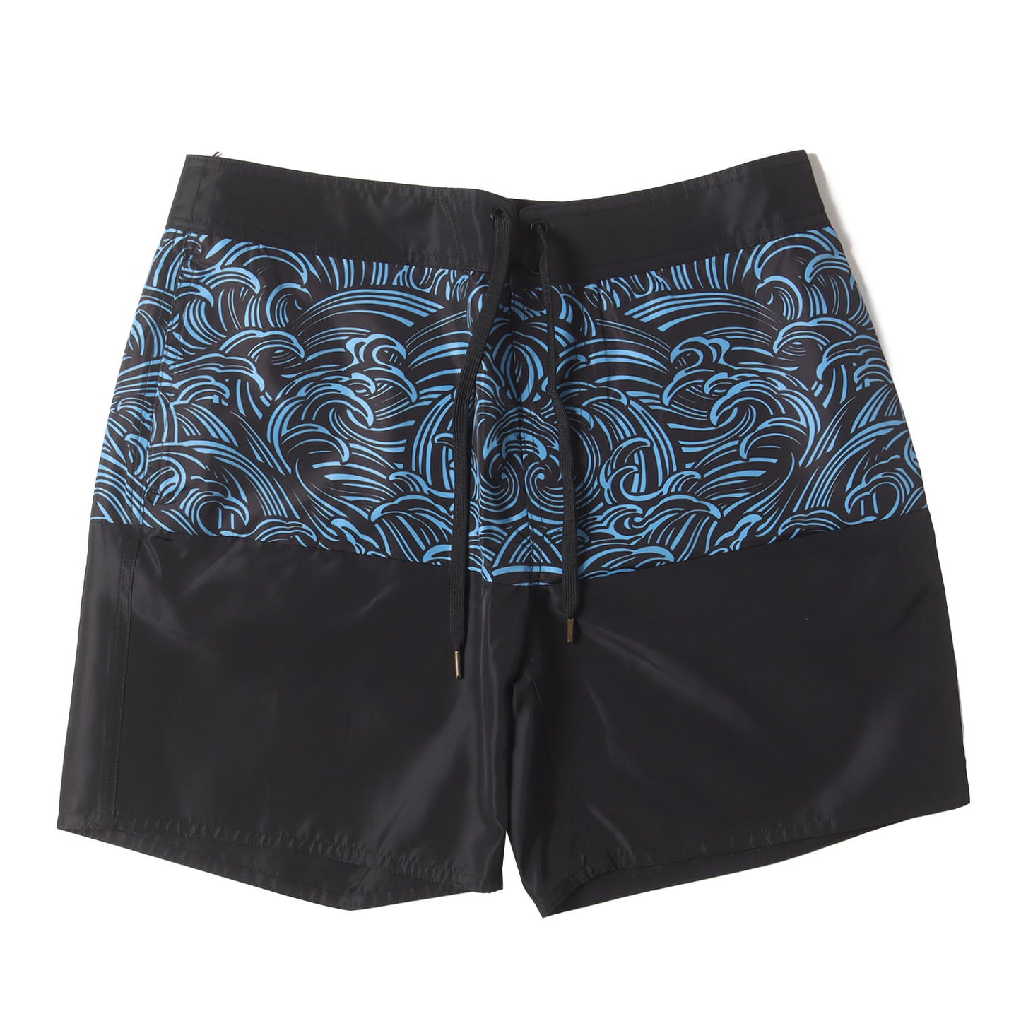 24SS ウェーブ柄 ボードショーツ(BLACK WAVE BOARD SHORTS)