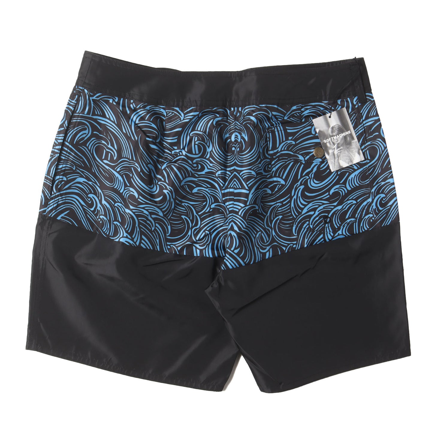 24SS ウェーブ柄 ボードショーツ(BLACK WAVE BOARD SHORTS)