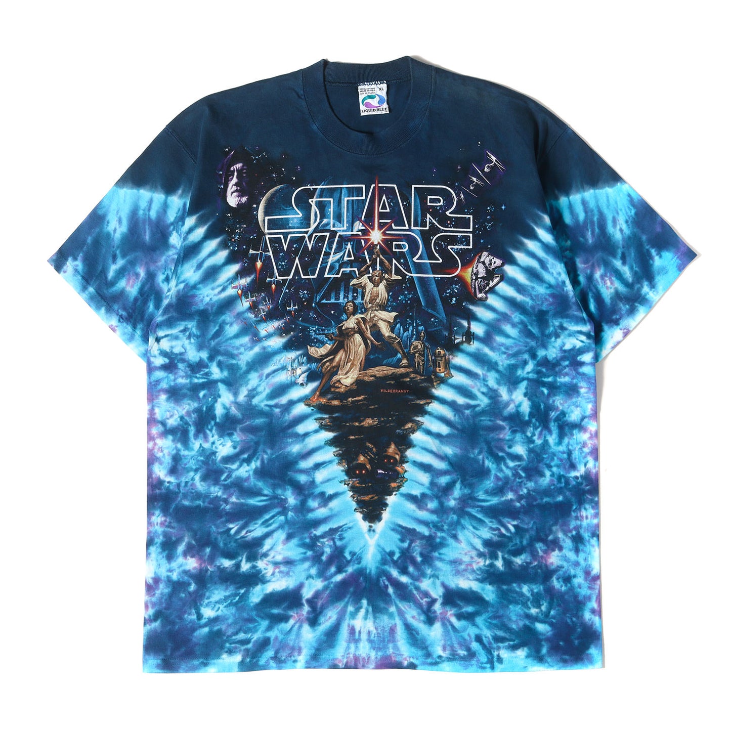 90s STAR WARS EPISODE 4 タイダイ染め ムービーTシャツ(LIQUID BLUEボディ / USA製)