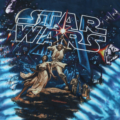 90s STAR WARS EPISODE 4 タイダイ染め ムービーTシャツ(LIQUID BLUEボディ / USA製)