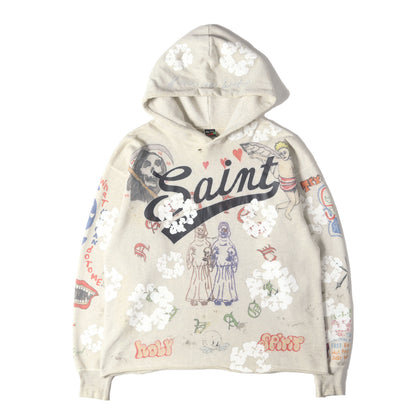 22SS ×DENIM TEARS ヴィンテージ加工 スウェットパーカー(HOODIE / GREENAFFITTI)