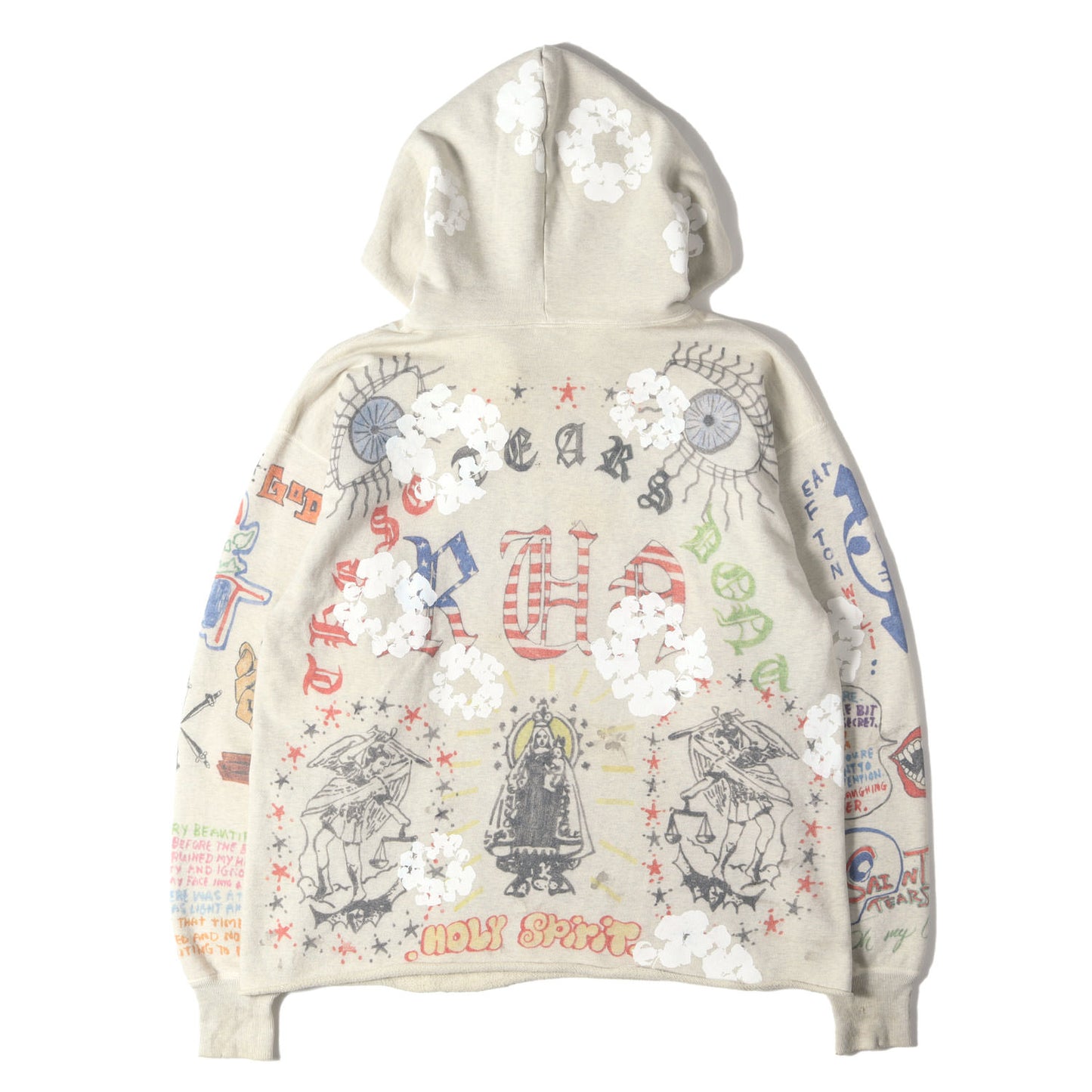 22SS ×DENIM TEARS ヴィンテージ加工 スウェットパーカー(HOODIE / GREENAFFITTI)