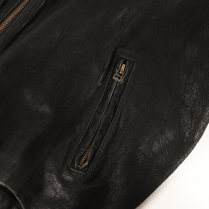 [雰囲気抜群] 90s ゴートスキンレザー フルジップ ジャケット / K.T POUR HOMME