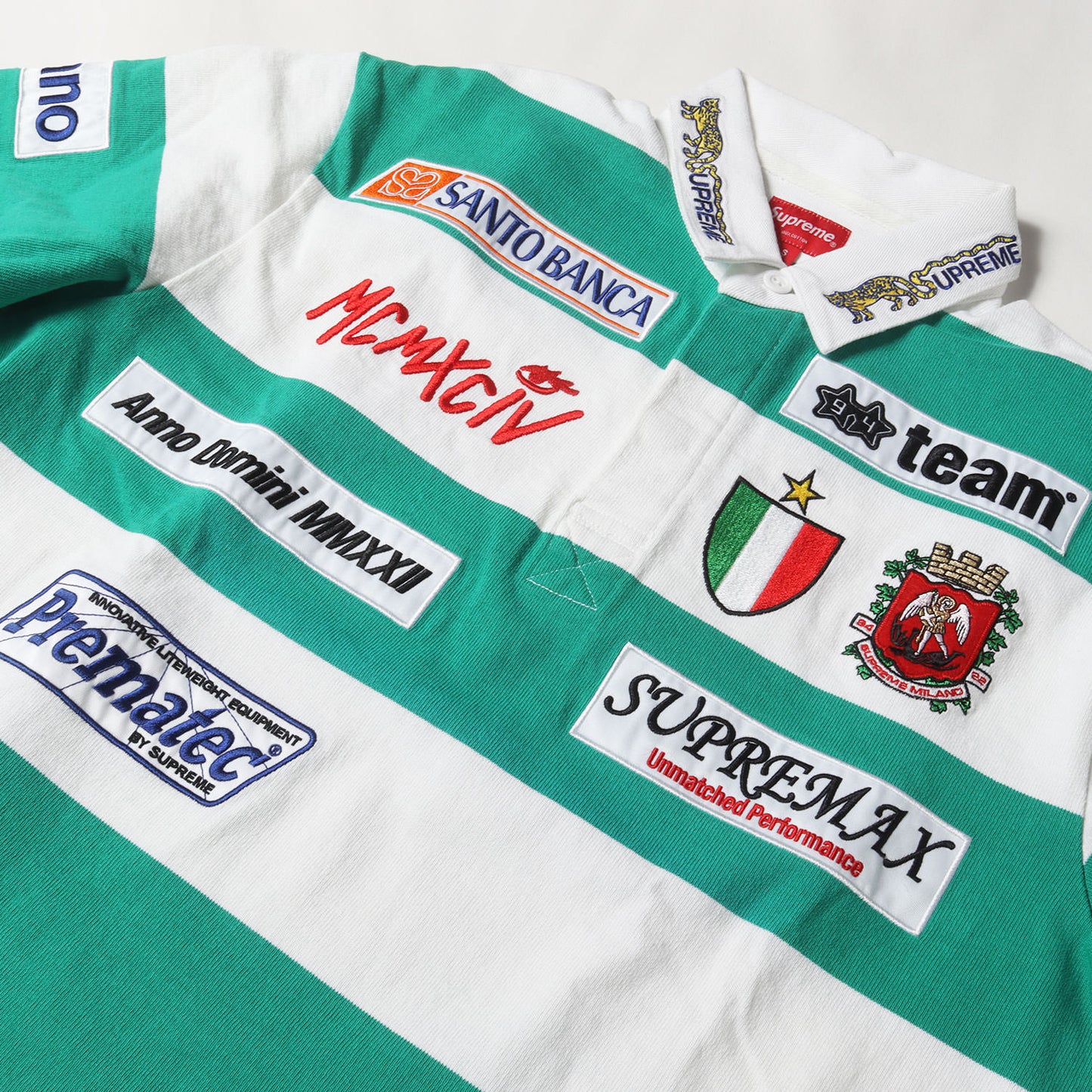 22SS BOXロゴパッチ ボーダー ラガーシャツ(Stripe Rugby)