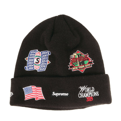 ×NEW ERA マルチワッペン ニット ビーニー(Championship Beanie)