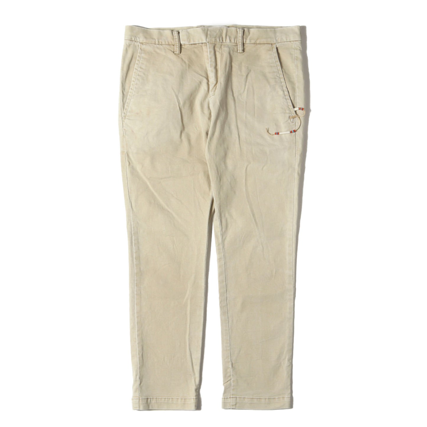 ビーズ付き ヴィンテージ ストレッチ アンクルカット パンツ