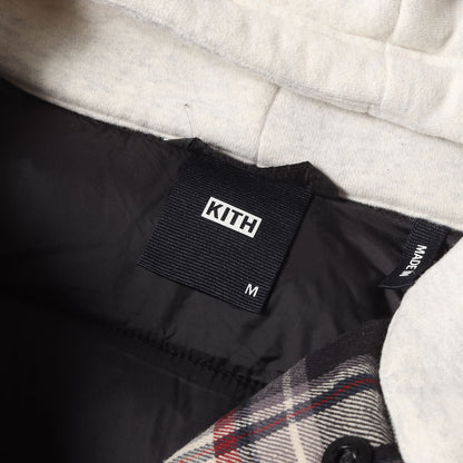 21AW フード付き キルティング チェックネル シャツジャケット(Sterling Quilted Puffer)