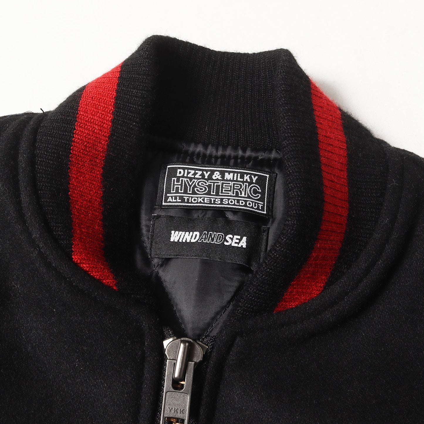 22AW ×HYSTERIC GLAMOUR 袖レザー メルトン バーシティジャケット / スタジャン(VARSITY JACKET)