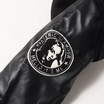 22AW ×HYSTERIC GLAMOUR 袖レザー メルトン バーシティジャケット / スタジャン(VARSITY JACKET)