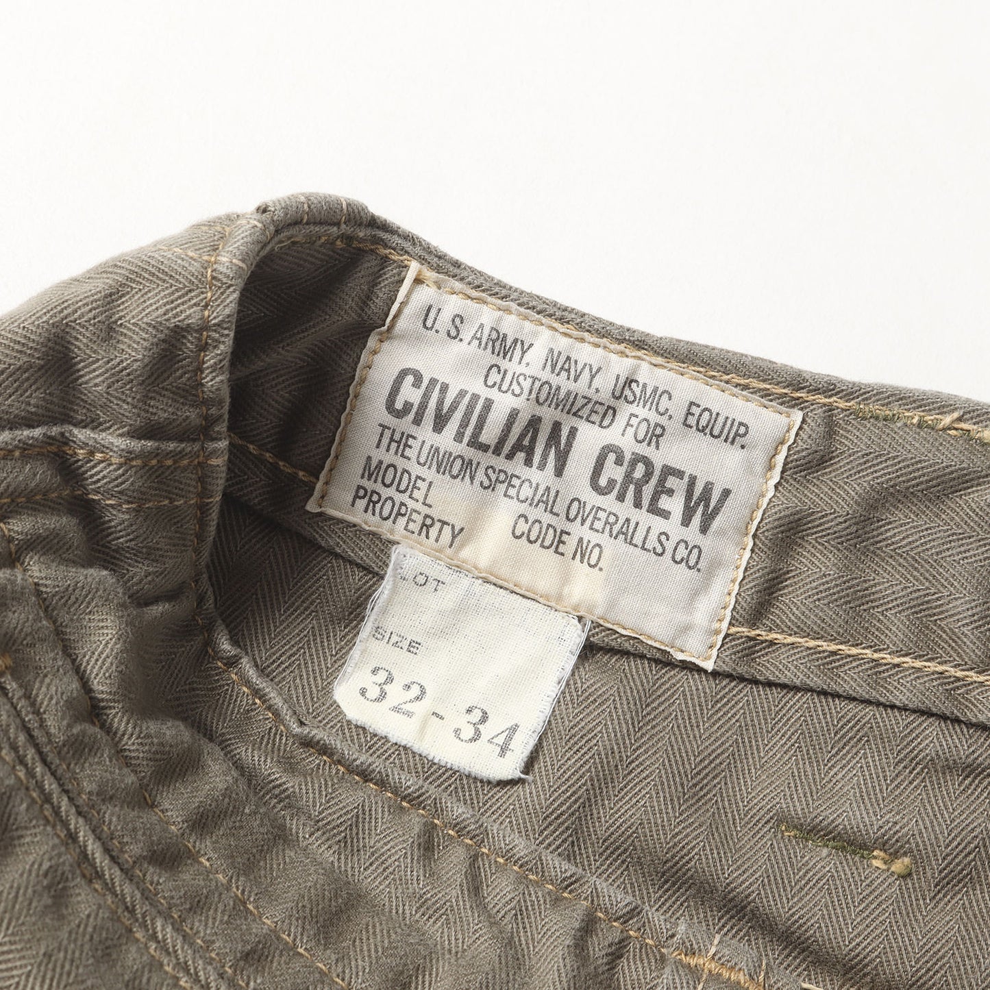 UCMS 民間モデル ヘリンボーン ミリタリーショーツ(CIVILIAN CREW)