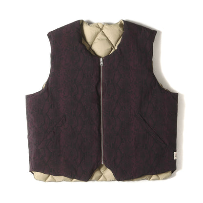 22AW パイソン柄 リバーシブル ダウンベスト(PYTHON REVERSIBLE VEST)