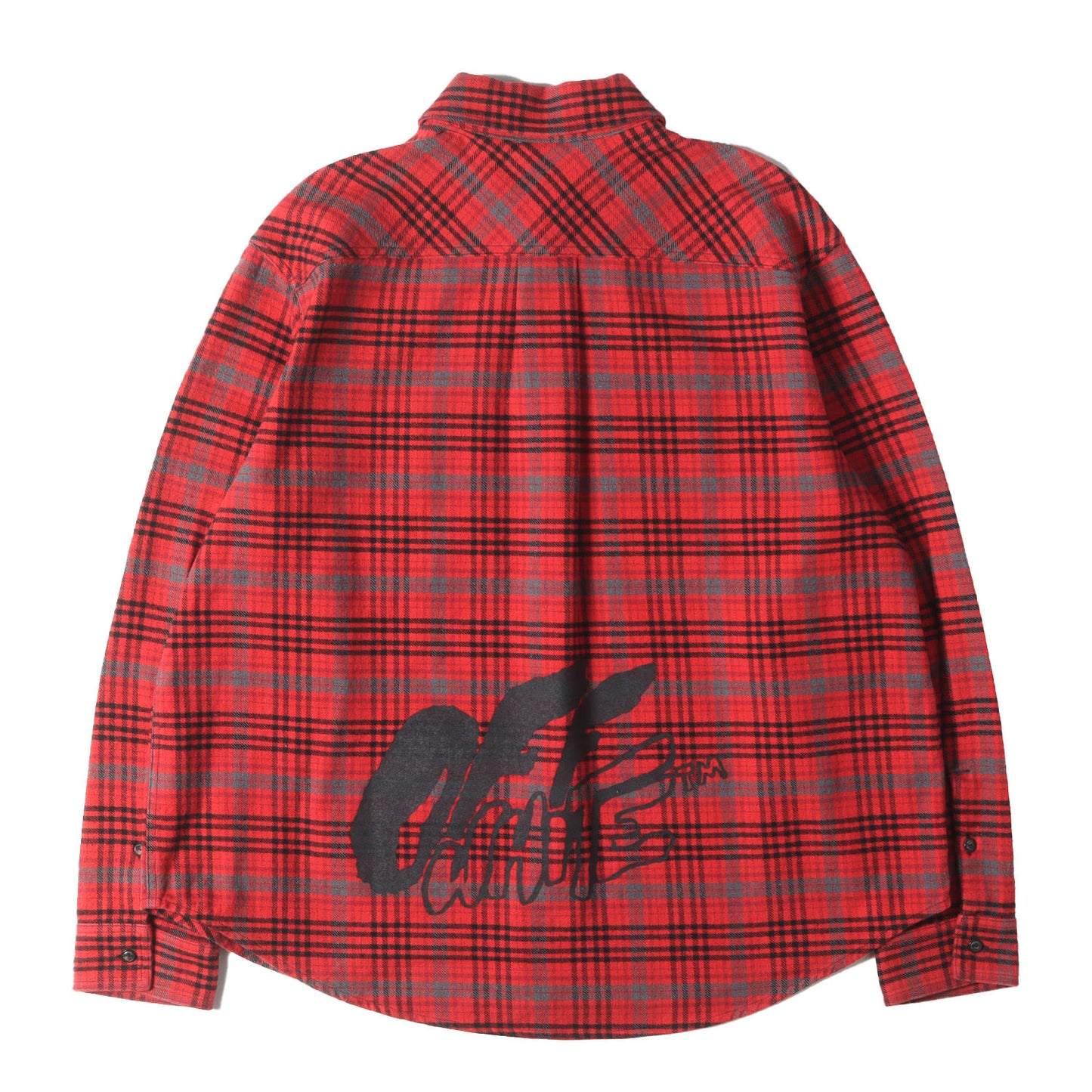 スプレーロゴ オーバーサイズ ヘビー チェック ネルシャツ