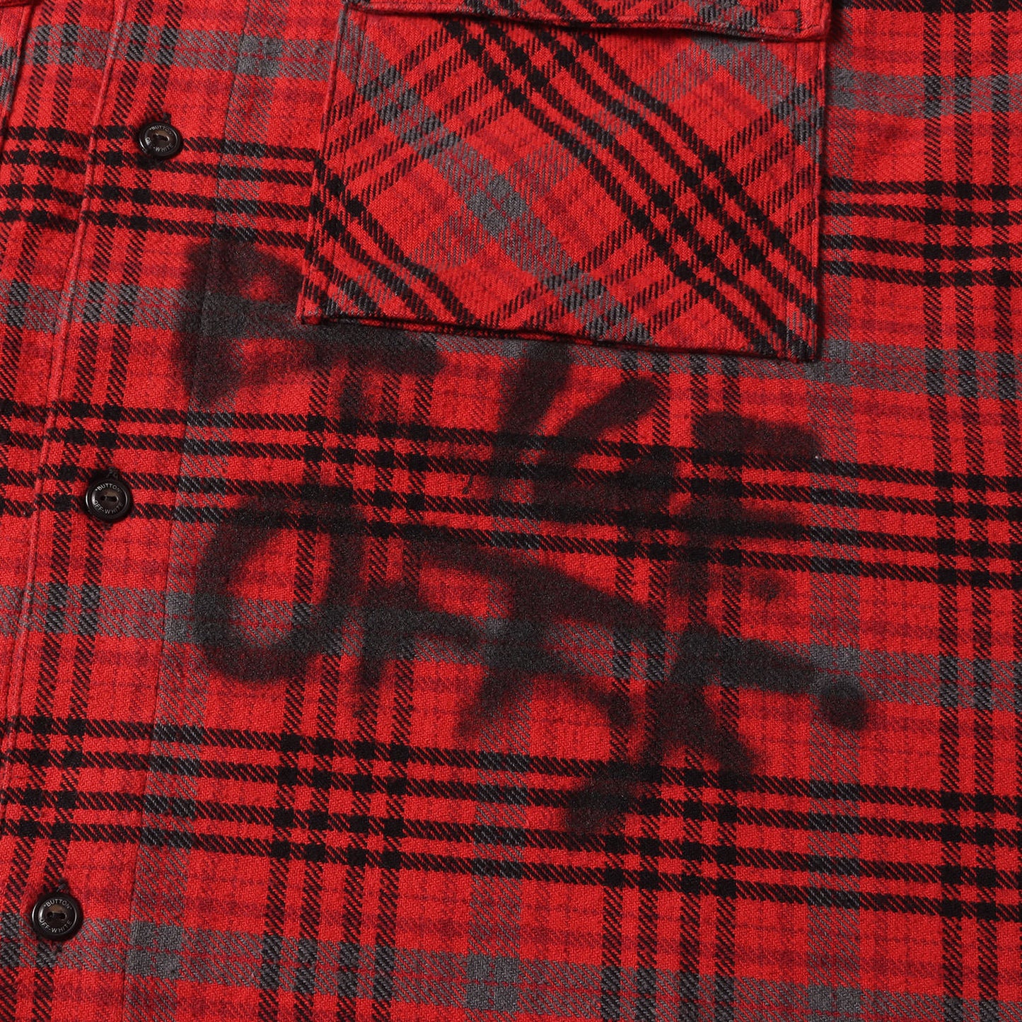 スプレーロゴ オーバーサイズ ヘビー チェック ネルシャツ