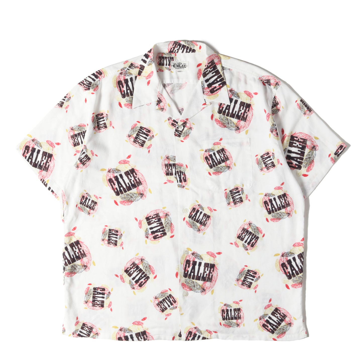 22SS フェザー柄 オープンカラー レーヨン 半袖シャツ(ALLOVER FEATHER PATTERN AMUNZEN CLOTH S/S SHIRT)