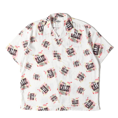 22SS フェザー柄 オープンカラー レーヨン 半袖シャツ(ALLOVER FEATHER PATTERN AMUNZEN CLOTH S/S SHIRT)