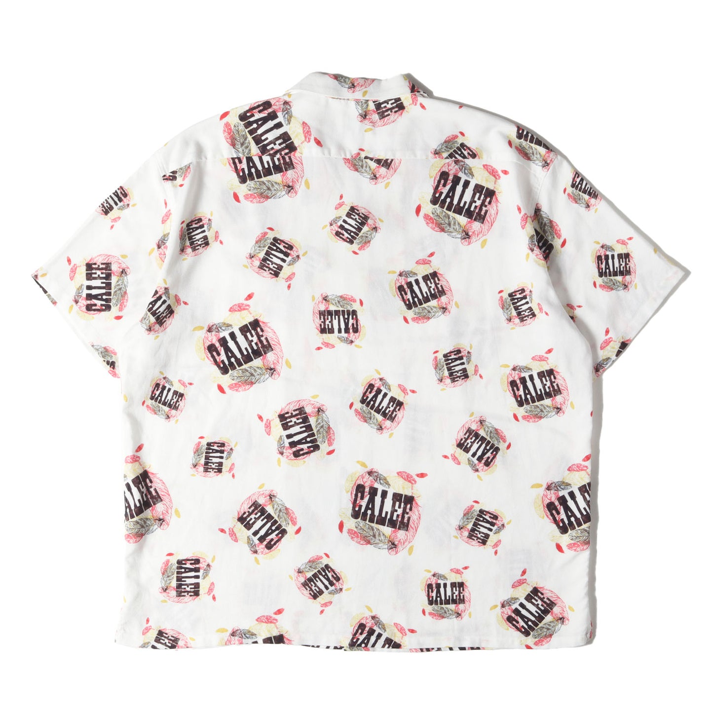 22SS フェザー柄 オープンカラー レーヨン 半袖シャツ(ALLOVER FEATHER PATTERN AMUNZEN CLOTH S/S SHIRT)