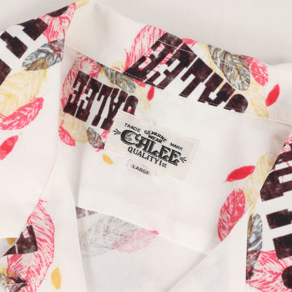 22SS フェザー柄 オープンカラー レーヨン 半袖シャツ(ALLOVER FEATHER PATTERN AMUNZEN CLOTH S/S SHIRT)