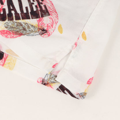 22SS フェザー柄 オープンカラー レーヨン 半袖シャツ(ALLOVER FEATHER PATTERN AMUNZEN CLOTH S/S SHIRT)