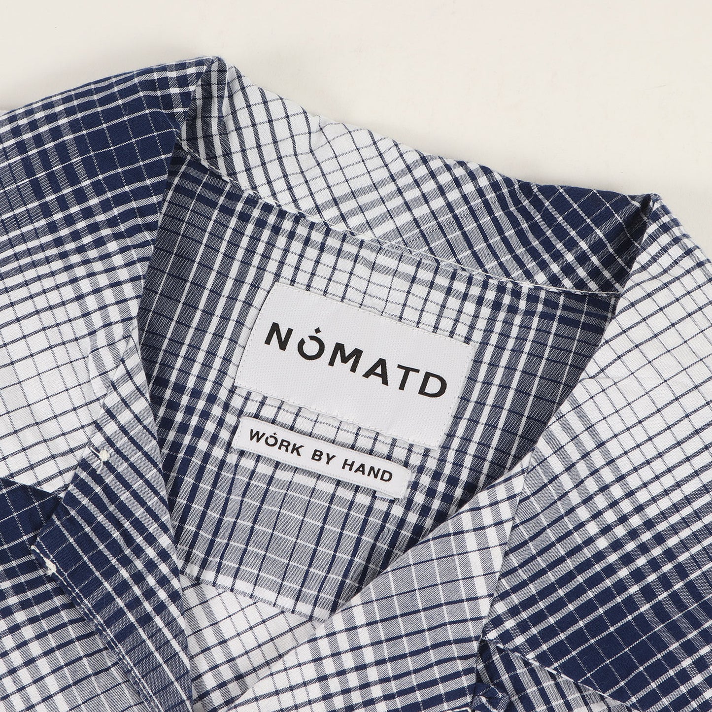 フラワー ハンド刺繍 オープンカラー オンブレチェック 半袖シャツ(Hand Embroidery Ombre Plaid SS Shirt)