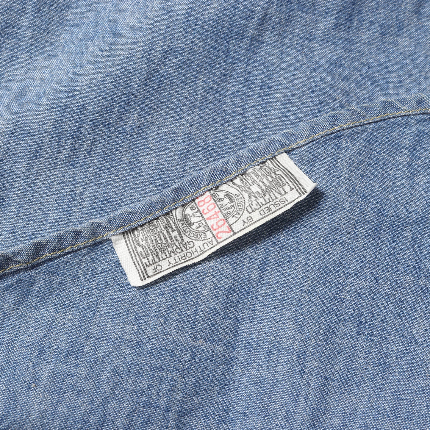 山ポケット プリント シャンブレー ワークシャツ