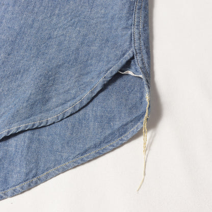 山ポケット プリント シャンブレー ワークシャツ