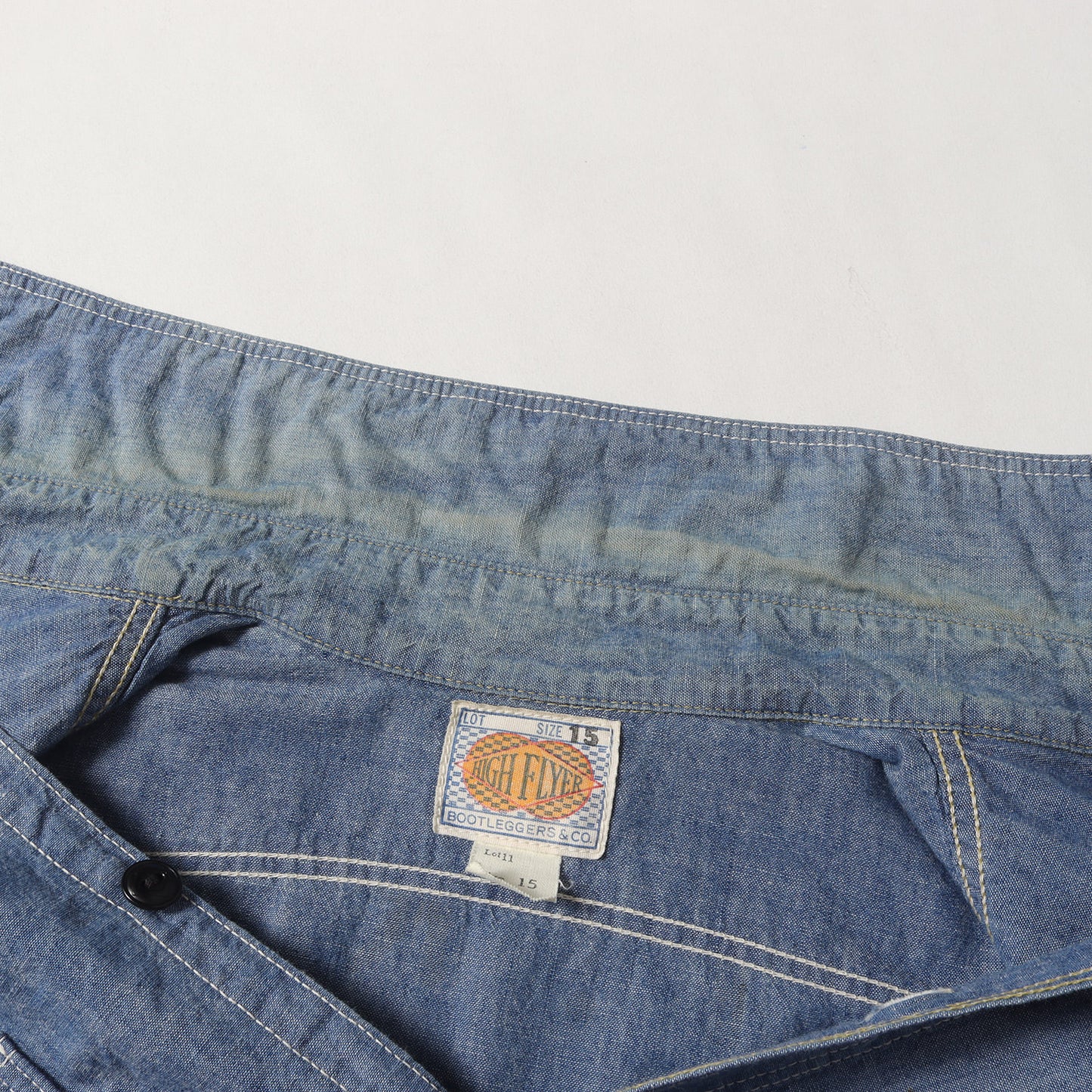 山ポケット プリント シャンブレー ワークシャツ