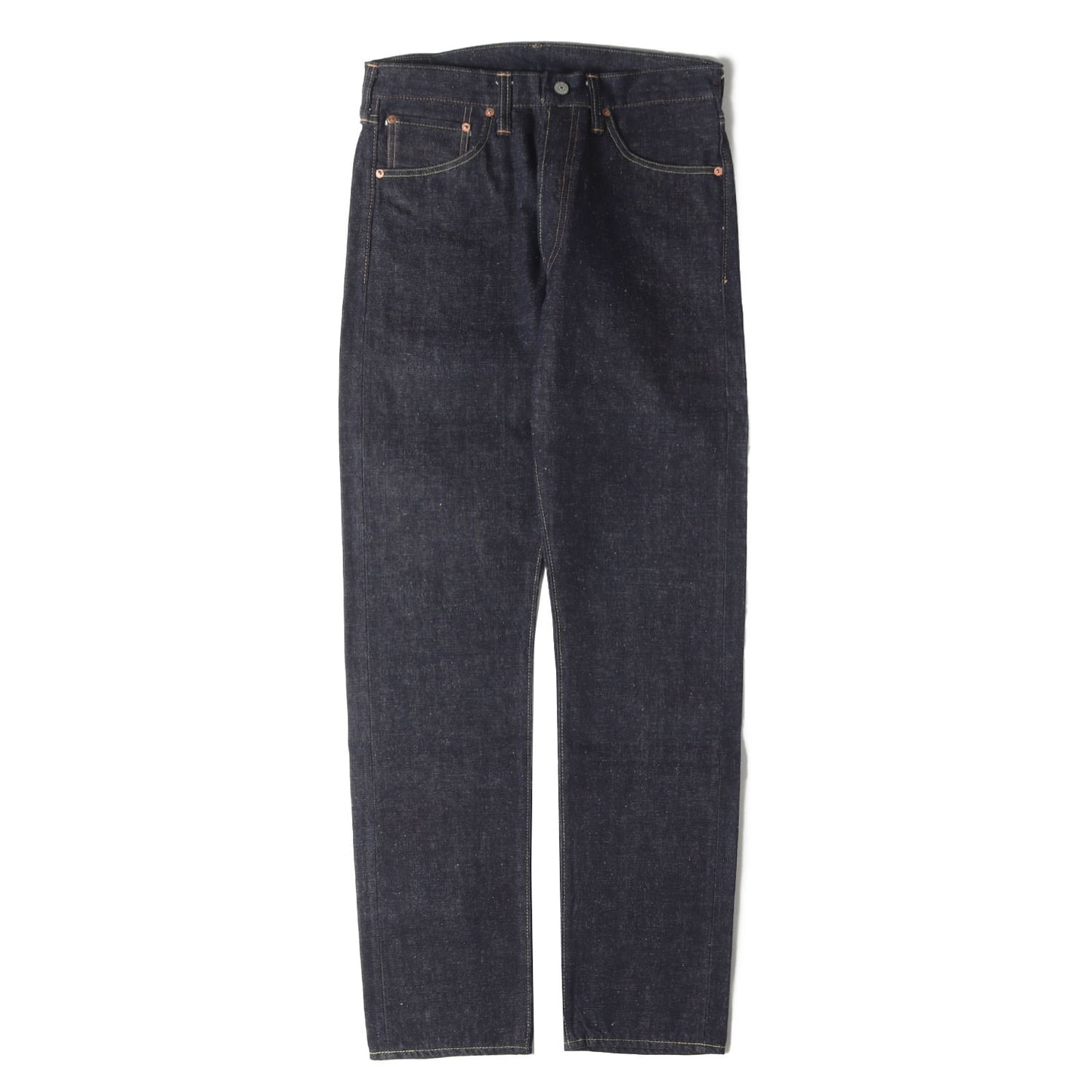 阿波藍混右綾 スリムテーパード デニムパンツ