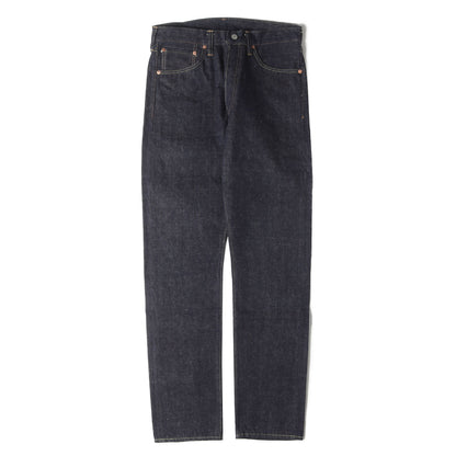 阿波藍混右綾 スリムテーパード デニムパンツ