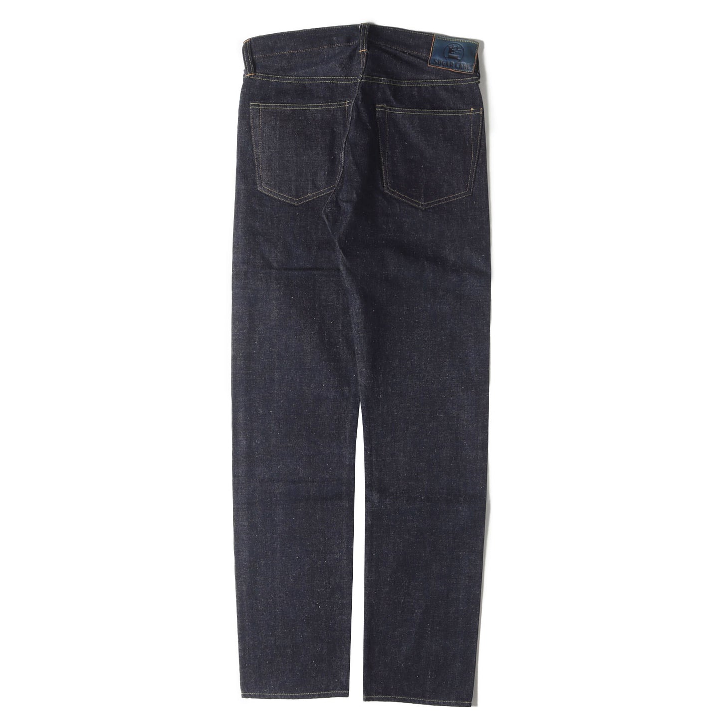 阿波藍混右綾 スリムテーパード デニムパンツ