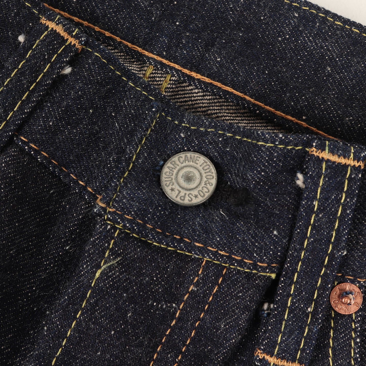 阿波藍混右綾 スリムテーパード デニムパンツ