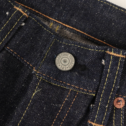 阿波藍混右綾 スリムテーパード デニムパンツ