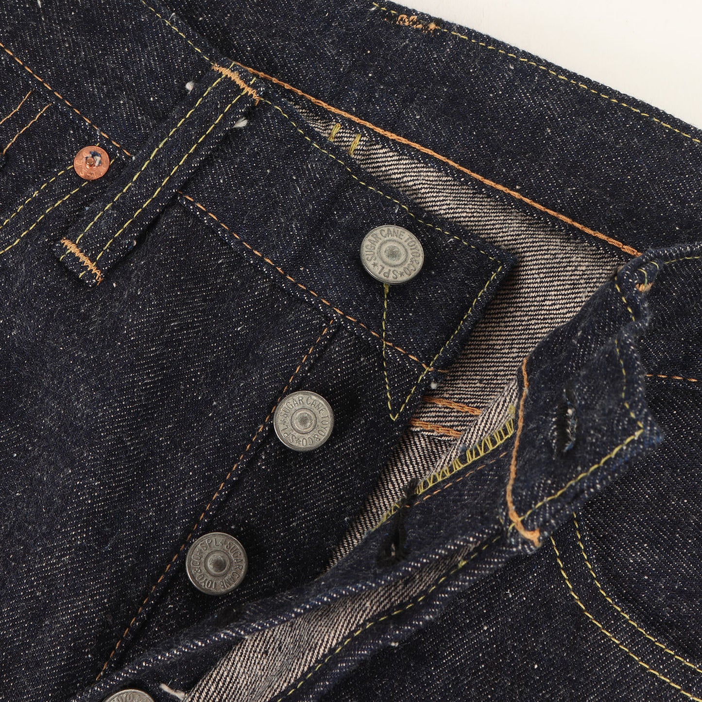 阿波藍混右綾 スリムテーパード デニムパンツ