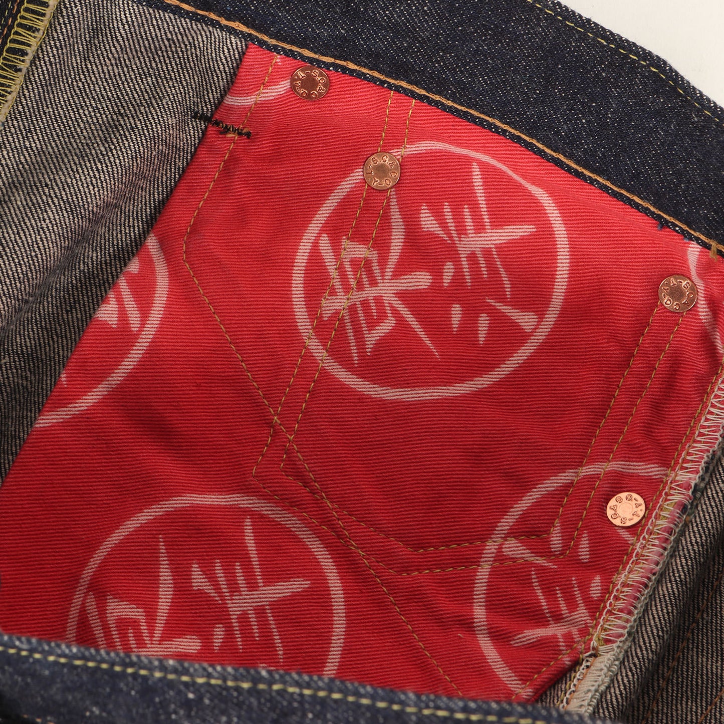 阿波藍混右綾 スリムテーパード デニムパンツ