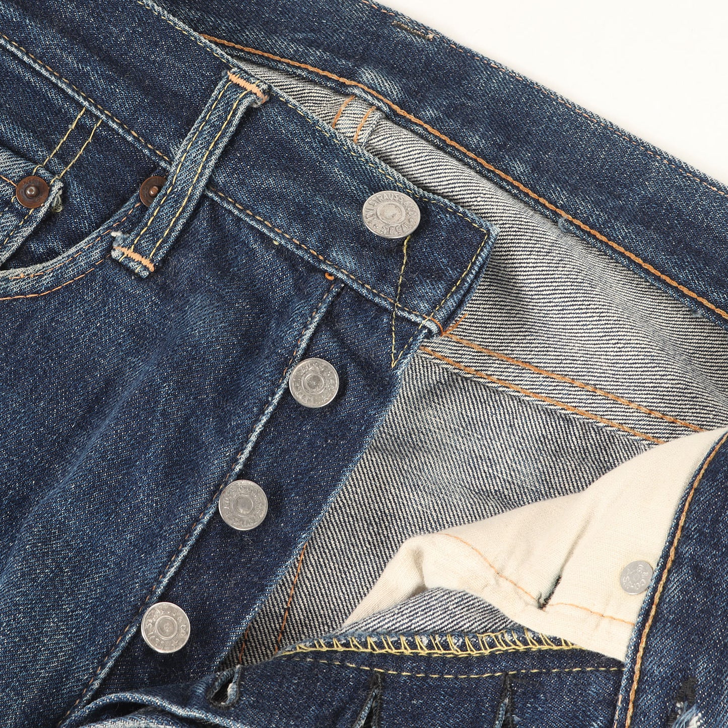 [濃紺 グッドサイズ] 60s 501 Big E デニムパンツ / Vステッチ ボタン裏刻印6