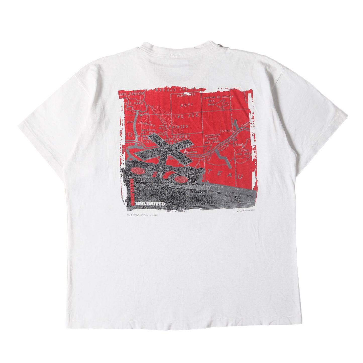 90s Marlboro マップグラフィック 両面プリント ポケット付き Tシャツ / USA製 マルボロ