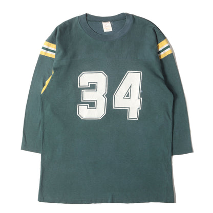 [USA製 グッドコンディション] 70s Campus 両面ナンバリング 7分袖 フットボール Tシャツ
