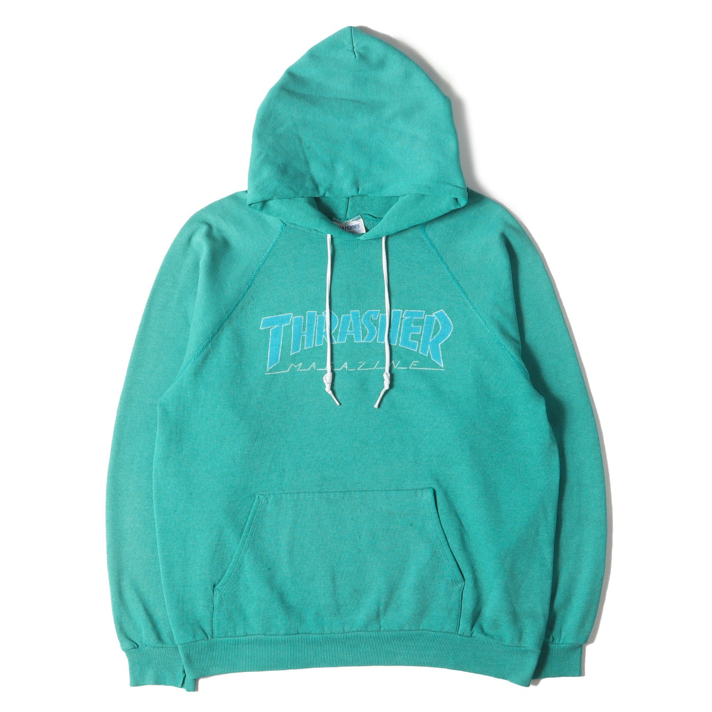 [希少 OLDスラッシャー] 80s ブランドロゴ スウェットパーカー/ USA製 Hanes