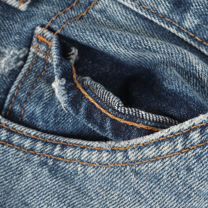 1969年復刻 Big E 606 クラッシュ加工 スリム デニムパンツ(30605-0061)